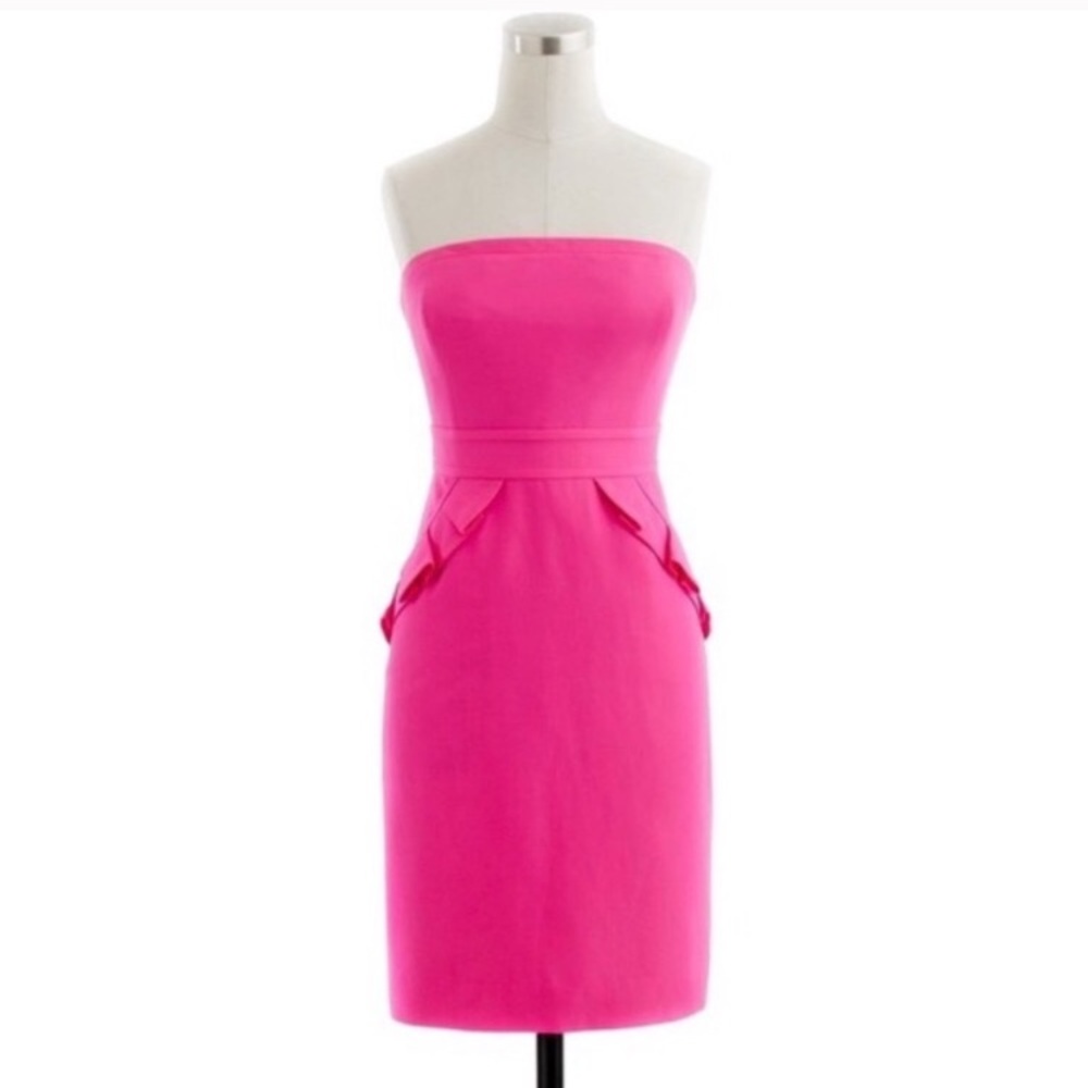 J. Crew Flamenco Strapless Pink Dress Size 0